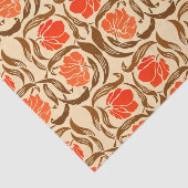Papier Mousseline William Morris Pimpernel, Mandarin Orange & Brown (Détail)