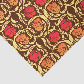 Papier Mousseline William Morris Pimpernel, Rust Orange et Brown (Détail)