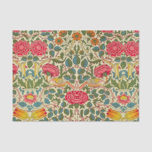 Papier Mousseline William Morris Rose Floral Chintz rose (Recto)