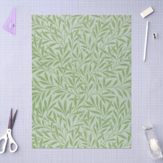 Papier Mousseline William Morris Saule Fleur Classique Vert (Artisanat)