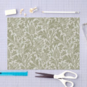 Papier Mousseline William Morris Thistle Sage Green Motif (Artisanat)