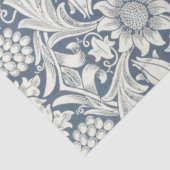 Papier Mousseline William Morris Tournesol bleu et blanc Découpage (Détail)