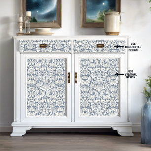 Papier Mousseline William Morris Tournesol bleu et blanc Découpage