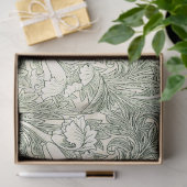 Papier Mousseline William Morris tulip fond textile vert (Cadeau)