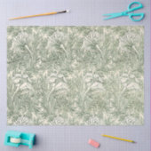 Papier Mousseline William Morris tulip fond textile vert (Artisanat)