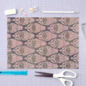 Papier Mousseline William Morris TULIP Papier Tissu Gris ET ROSE (Artisanat)