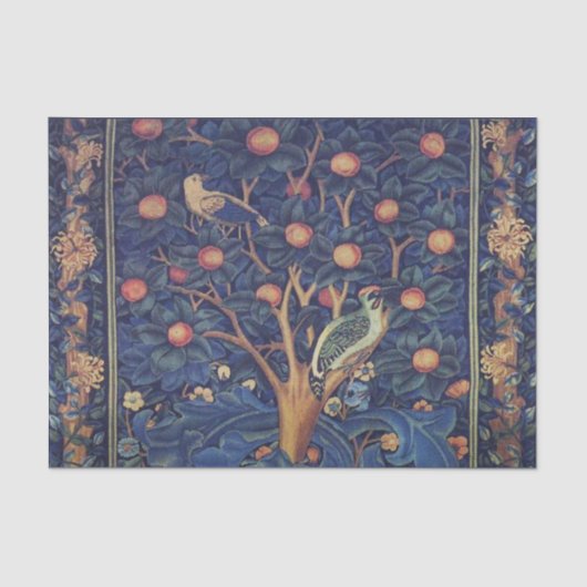 Papier Mousseline William Morris Woodpecker Tapestry Arts & Artisana (Recto)