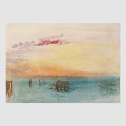 Papier Mousseline William Turner - La lagune près de Venise au couch (Recto)