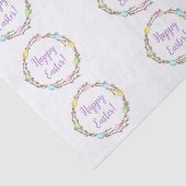 Papier Mousseline Willow Wreath With Colorful Eggs Happy Easter (Détail)