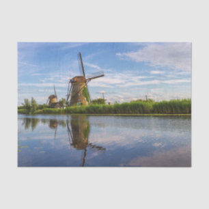 Papier Mousseline Windmill à Kinderdijk, Hollande, Pays-Bas