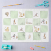 Papier Mousseline Winnie l'Ooh Green Check papier de tissus (Artisanat)