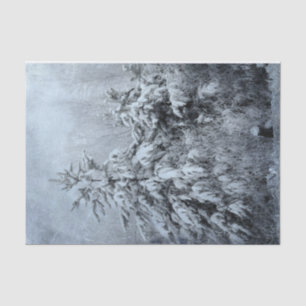 Papier Mousseline Winter Forest Vintage Woodland Snow Covered Trees