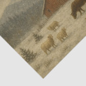 Papier Mousseline Winter on the Farm (Détail)