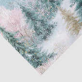 Papier Mousseline Winter Pine Tree Landscape Art with Pink & Gold (Détail)