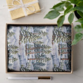 Papier Mousseline Winter Pine Trees in Watercolor  (Cadeau)