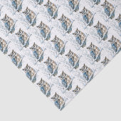 Papier Mousseline Winter Snowflakes Blue Owl Christmas Snow (Détail)