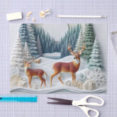 Papier Mousseline Winter Wonderland Deer Dimensional Tissue Paper (Artisanat)