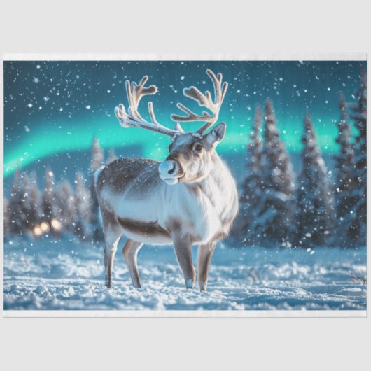 Papier Mousseline Winter Wonderland Reindee Découpage (Recto)