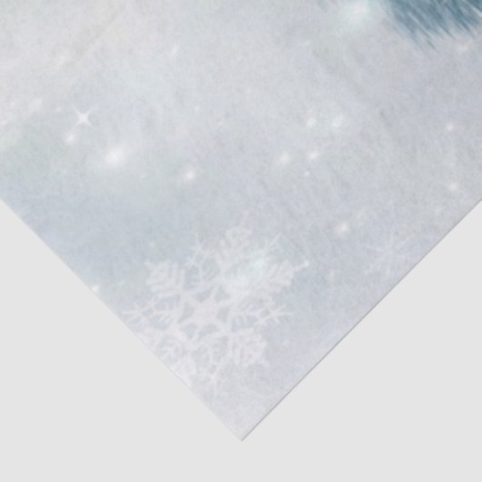 Papier Mousseline Winter Wonderland Snowy Forest and Pond Decoupage (Détail)