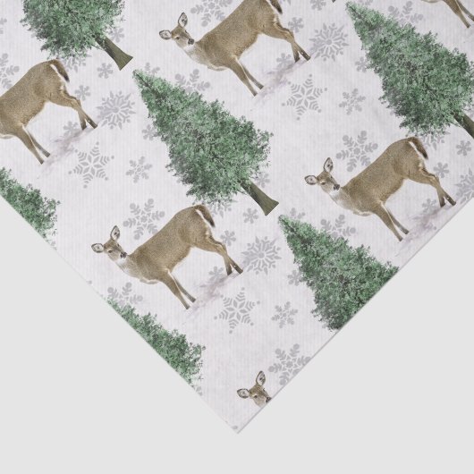 Papier Mousseline Winter Wonderland Whitetland Deer Noël (Détail)