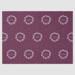 Papier Mousseline Winterberry + White Merry Christmas Holly Wreath