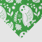 Papier Mousseline Wise Owl Folk Art Green Holiday (Détail)