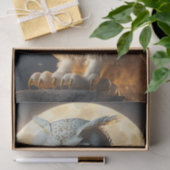 Papier Mousseline Wise white owl under the Moonlight  (Cadeau)