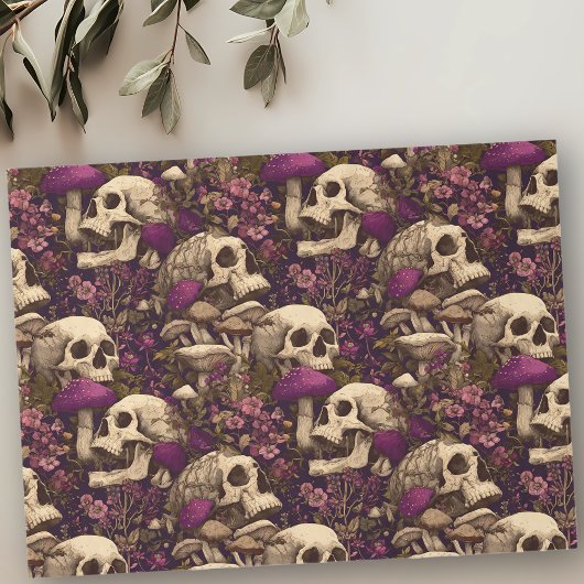 Papier Mousseline Witch's Garden Skull Purple Pumpkin