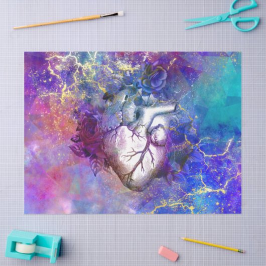 Papier Mousseline With all my heart (Artisanat)