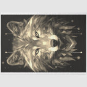 Papier Mousseline Wolf Abstrait faciale Sepia Découpage Papier (Recto)