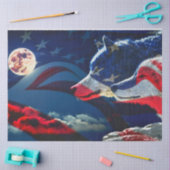 Papier Mousseline Wolf American Pride du drapeau (Artisanat)