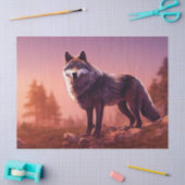 Papier Mousseline Wolf dans le dénouement sauvage papier de tissus (Artisanat)