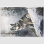 Papier Mousseline Wolf dans papier de découpage de neige 2 (Recto)