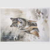 Papier Mousseline Wolf dans papier découpage neige 1 (Recto)