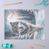Papier Mousseline Wolf d'hiver des bois (Artisanat)
