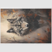 Papier Mousseline Wolf en forêt 2 papier découpage (Recto)