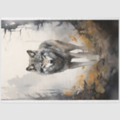 Papier Mousseline Wolf en forêt 3 papier de découpage (Recto)
