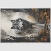 Papier Mousseline Wolf en forêt 4 feuillet de découpage (Recto)