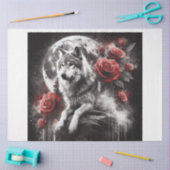 Papier Mousseline Wolf Floral Moon (Artisanat)
