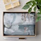 Papier Mousseline Wolf Moon Paysage d'hiver Aquarelle (Cadeau)