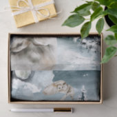 Papier Mousseline Wolf Moon Paysage hivernal Chouette aquarelle (Cadeau)