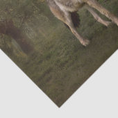 Papier Mousseline Wolf Squirrel Imaginaire Forêt d'automne paysage (Détail)