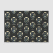 Papier Mousseline Wolf visage guerrier fenrir nordic emballage cadea (Recto)