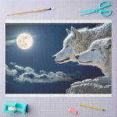Papier Mousseline Wolves Midnight Moon (Artisanat)