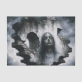 Papier Mousseline Woman Emerging from Brick Wall Decoupage (Recto)