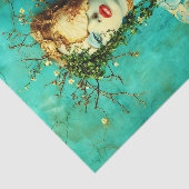 Papier Mousseline Woman with Gold Mask and Ivy Crown EN1R Decoupage (Détail)