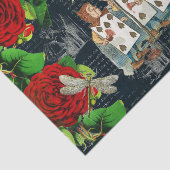 Papier Mousseline Wonderland Cartes Roses Papier Tissu Littéraire (Détail)