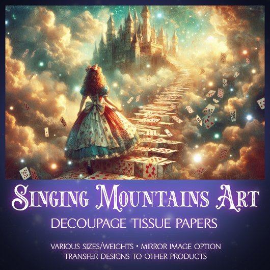 Papier Mousseline Wonderland Castle In The Clouds Decoupage