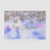 Papier Mousseline Wonderland d'hiver Avec Glitt Or Flammes De Neige (Recto)