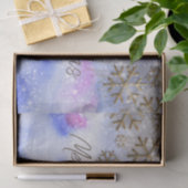 Papier Mousseline Wonderland d'hiver Avec Glitt Or Flammes De Neige (Cadeau)